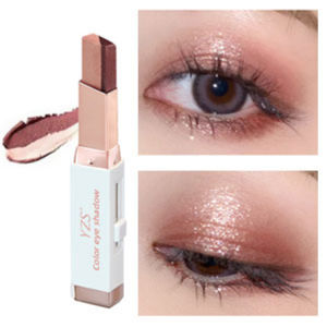 Velvet Gradient Dual-Color Eyeshadow Stick Glitter Shimmer Eye Shadow Stick Waterproof Sweatproof Lazy Eyeshadow Makeup