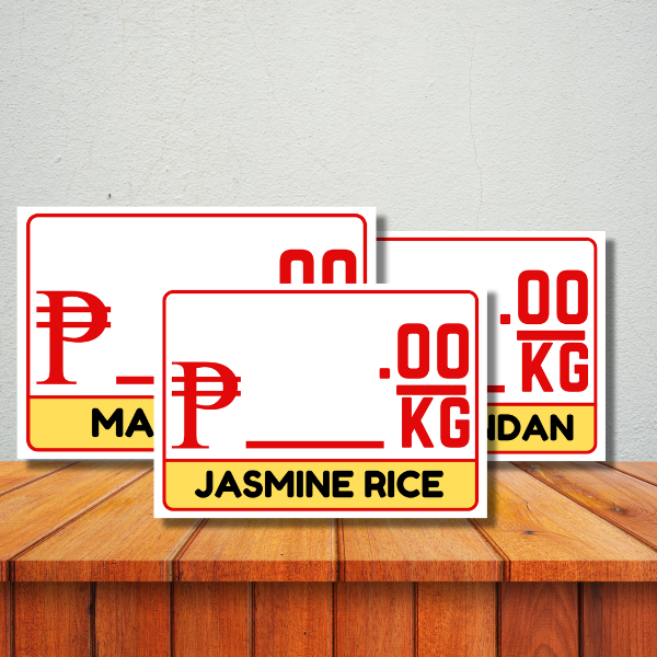6 PCS Rice, Pet Shop Food Supply Name Display, Tags, Price Tags, and ...