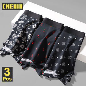 CMENIN 3Pcs Fashion Print Cotton Man Underwear Boxer Mens Panties Low Waist Antibacterial Men Underpants Boxers Shorts M1862