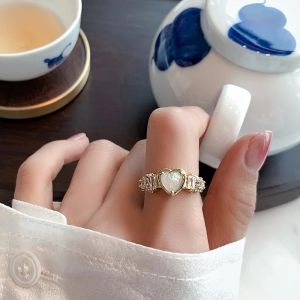 Frascati New Sweet Magic Color Heart-shaped Gold Open Ring Korean Fashion Jewelry Womens Suit Accessories Party Girl s Luxury Gift