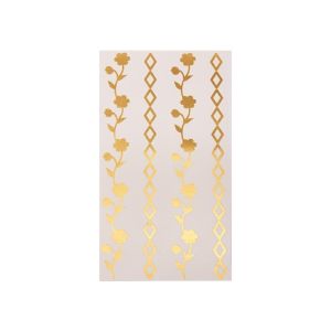 COUPLECOL Golden Color Water Transfer Printing Hair Stickers Waterproof Disposable Metal Style Tattoo Stickers Bow Long Lasting Hair Tattoo Sticker Neck Shoulder Arm