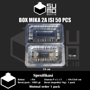 Plastik mika kue ukuran 2A isi 50pcs / mika kotak makanan / box mika kue bolu dan makanan