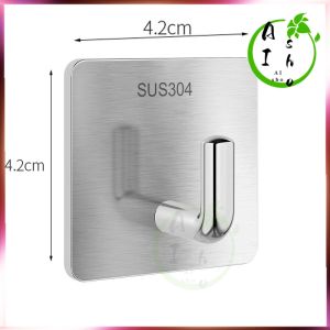 【Ready Stock】5/10PCS-Adhesive Hooks Heavy Duty Sticky Hooks Wall Hangers Waterproof Stainless Steel Hanger Towel Holder on Hooks Hanger Wall Hook Heavy Duty