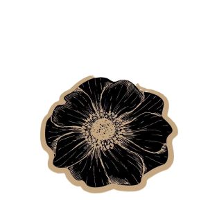 แผ่นรองจานกันลื่นลายดอกกุหลาบในห้องน้ำ แห้งเร็ว ดูดซับน้ำได้ดี แผ่นรองจานกันน้ำมันโคลนไดอะตอม แผ่นรองจาน ถ้วย ชาม ตะเกียบ รูปทรงพิเศษ