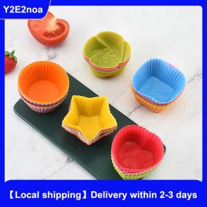 【Local shipping】 7pcs lot Silicone Cake Cup Round Shaped Muffin Cupcake Baking Molds Home Kitchen Cooking Supplies Cake Decorating Tools
