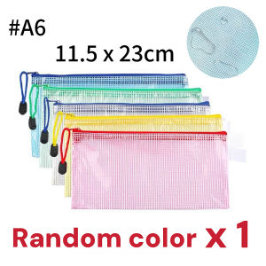 Mesh Pouch Zipper File Bag A4 Size Office Filing Documents Storage Folder Penyimpanan Dokumen Pemfailan Pejabat
