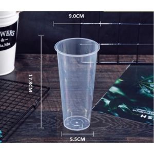 25pcs/Hard slim cup plain 90-500-700ml for milk tea shop restaurant home Disposable Plastic Cup Injection cup