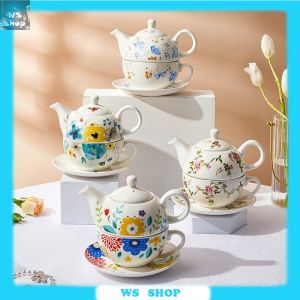 Ceramic tea set large-capacity flower teapot child mother pot office single coffee pot kettle gift