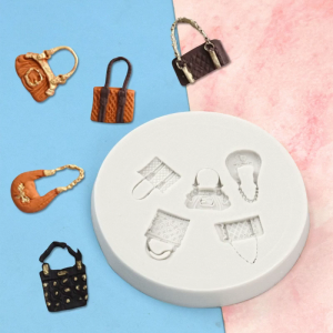 Mini Bag Shaped Fondant Chocolate Mould Cake-Topper Baking Tools Handmade-Soap Silicone Ornaments Mold Easy-to Clean