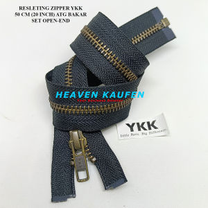 Resleting Zipper Ritsleting YKK 50 cm ATG Bakar Set Open - End Buka Lepas Harga Per Biji