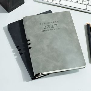 BLACKON English 2027 Schedule Planner Notepad 12 Months Wear-resistant A5 Agenda Planning Notebook Calendar Notebook Portable To-do List Notebook School Office Supplies