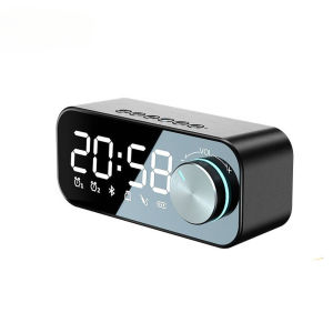 【 Free Gift 】LED Mirror Alarm Clock Bluetooth Speaker FM Radio Wireless Subwoofer Music Player Desktop Clock Portable Bass Speaker