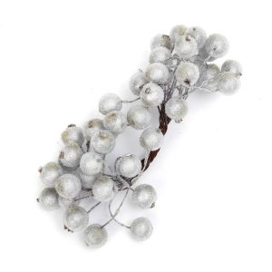 YESPERY 20pcs/bunch Christmas Red Cherry Fake Fruit Double-end Berries Bouquet Xmas Home Decoration DIY Garland Christmas Tree Decorative Berry