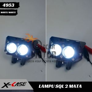 Lampu tembak Laser LED D3 SQL 2 mata putih kuning 2 warna