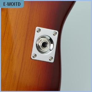 【E-WOITD】 Electric Guitar Jack Output Plate Square Shaped Metal Socket Plate Quick Install Upgrade For Music Instrument Repair