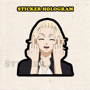 Stiker Hologram Mikey tokyo revenger5 ukuran 7 cm