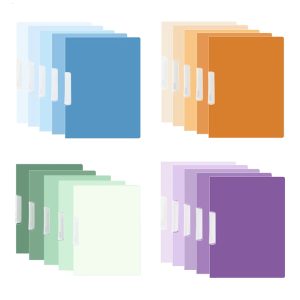 5 cái nhựa giấy dán ghi nhớ Bảo vệ tập tin tổ chức với Side mở 50 sheets Công suất kẹp hồ sơ báo cáo Bìa Set