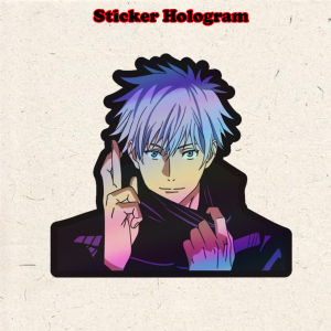 Stiker Hologram Anime GOJO SOTARU Jujutsu kaisen ukuran 8 cm