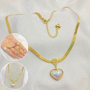 Kalung Titanium Love Rantai Pipih Anti Karat Aksesoris Fashion