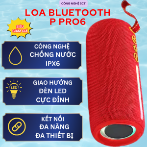Loa Bluetooth P PRO 6  Kết Nối Dâ Thiết Bị  Cộng Hưởng Âm Thanh Siêu Đỉnh  Pin KHỏe  Chống Nước  Dễ Sử Dụng - Bảo Hành Lỗi 1 Đổi 1