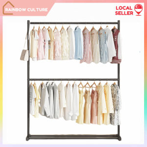 Double Layer Clothes Drying Rack/Heavy Duty Stainless Steel With Wheel/Indoor Outdoor Laundry Stand/RainbowCulture