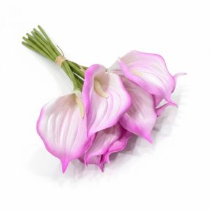 LLCY 9Pcs EVA Foam Calla Lily Bouquet White Color Lifelike Artificial Calla Lily Bouquet Versatile Lightweight Faux EVA Flowers Wedding