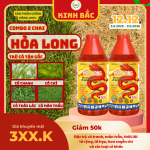 (Combo 2 chai Hỏa Long)chai 1000ml-Kinh Bắc-Quản lý nhiều loại cỏ dại: Cỏ chanh màn trầu thài lài cỏ gấu và nhiều loại cỏ khác thuốc không mùi an toàn hiệu quả