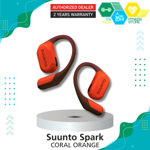 Suunto Spark CORAL ORANGE Open-Ear Lightweight Wireless Sport Earbuds - 9g Ultra-Comfortable Headphones for Running - HD Audio with Deep Bass IP55 Sweatproof & Secure Loop