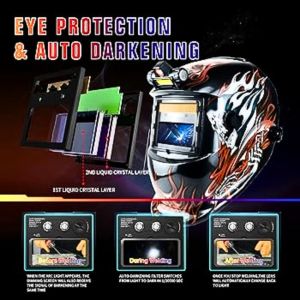 COD VERMARK Topeng Helm Las Listrik Otomatis Auto Darkening Welding Helmet - HW-012