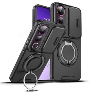 Shockproof Case For Vivo V50 Lite 5G 4G V50Lite 2025 Phone Casing Back Cover Bumper Car Stand Holder Bracket Slide Window Camera Protect Soft TPU Edge