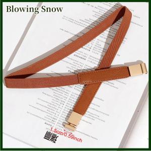 Blowing เข็มขัดหนังสำหรับผู้หญิงชุดเดรสสายรัดเอวอุปกรณ์ตกแต่งเข็มขัดคาดเอวยางยืดหัวเข็มขัดสีทองแฟชั่นเข็มขัดบางเข้าคู่ได้กับทุกชุด