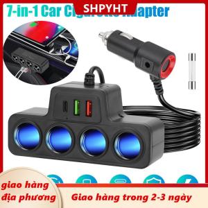 [COD] SHPYHT Giao hàng địa phương Xe biến tần sạc 120W xe USB sạc nhẹ hơn Adapter 12V 24V nhẹ hơn ổ cắm Splitter đường các chuyến đi ô tô điện tử