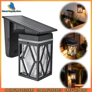 Vktech IP65 Waterproof Solar Wall Lanterns for Outdoor Garden Lighting Solar Powered with Long Runtime