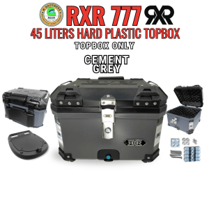 Set Cement Grey RXR 45 Liters Hard Plastic Top Box Helmet Compartment With MB Monorack