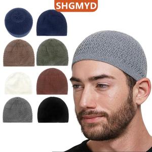 [COD] SHGMYD SPORTS หมวกมุสลิมถักแบบลำลองสำหรับผู้ชายหมวกสำหรับสวดมนต์ให้ความอบอุ่นในฤดูหนาว