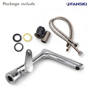 Fanski Kitchen Bathroom Faucet Polished Chrome Sink Mixer 360 Rotating Hot and Cold Tap Swivel Single Hole Kitchen Tap