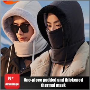 [Windproof 360° Cover Keep Warm] Fleece-Lined Thickened Thermal Face Mask/一体加绒加厚保暖面罩/Waterproof Adjustment Soft  Hat Mask Scarf 3-In-1