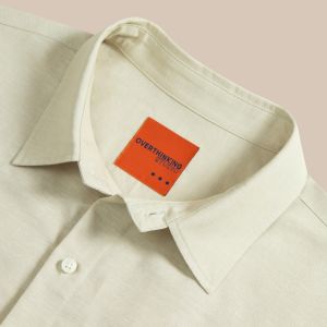 Áo Sơ Mi Boxy Nam Ngắn Tay - LOVE Boxy Shirt - Striped / Beige / White