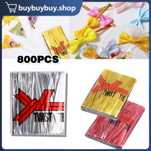 800Pcs/Pack Red Metallic Twist Wire 8cm Packaging Twist Ties Wire For Bread Cookies Souvenirs