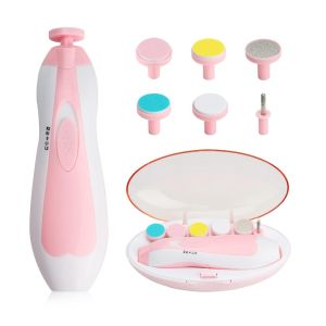 GLOWLITE Anti-scratch Electric Baby Nail Trimmer Anti-clamping Multifunction Baby Nail File Clippers Manicure Tool Set Portable Baby Nail Care Equipment Newborn Gift