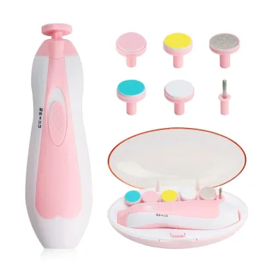GLOWLITE Anti-scratch Electric Baby Nail Trimmer Anti-clamping Multifunction Baby Nail File Clippers Manicure Tool Set Portable Baby Nail Care Equipment Newborn Gift