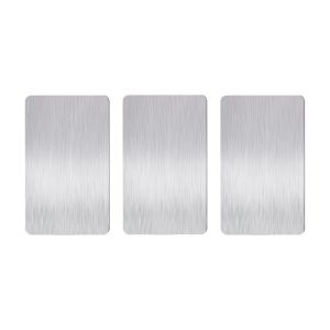 K10SEQ 3Pcs loại Thẻ danh thiếp trống Siêu dày Thép không gỉ Thẻ danh thiếp loại Cạnh Mịn Thẻ khắc chữ Thẻ tên nhân viên văn phòng