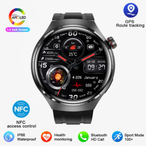 2024 NEW New GPS Smart Watch Men For Huawei GT4 Pro 360*360 HD Screen Bluetooth Call NFC IP68Waterproof Blood Sugar Smartwatch