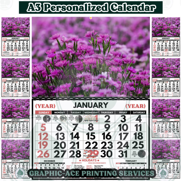 2025 WALL A3 FLOWER AESTHETIC 2025 Wall Calendar Lazada PH