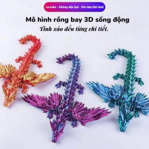 Mô Hình Rồng Bay 3D Linh Hoạt – Đồ Trang Trí Bàn Làm Việc Kệ Sách Decor Phòng Cực Đẹp