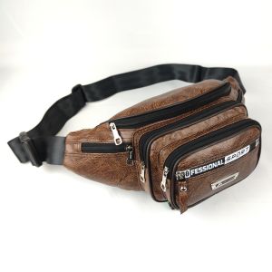 Tas Pria Waistbag Kulit PU Leather Premium Polo Amstar 7 Ruang Tas Pinggang Tas Selempang