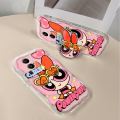 (With Free Holder) Hontinga Casing Case For VIVO Y29 Y19S V40 Lite Y200 5G Y100 Y200e 5G V30 Pro V30e 5G V25 V25E V27 Pro V27E V29 Y01 Y01A Y02S Y12 Y12A Y12S Case Cute Powerpuff Girls Soft Silicone Wavy Rubber Cases Phone Case Softcase Casing. 