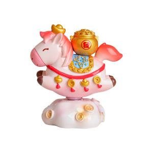 CIRCUIT Resin Rotatable Pony Figurine Unique Vivid Design Zodiac Horse Figurines Creative Cartoon Horse Statue Tabletop Decoration