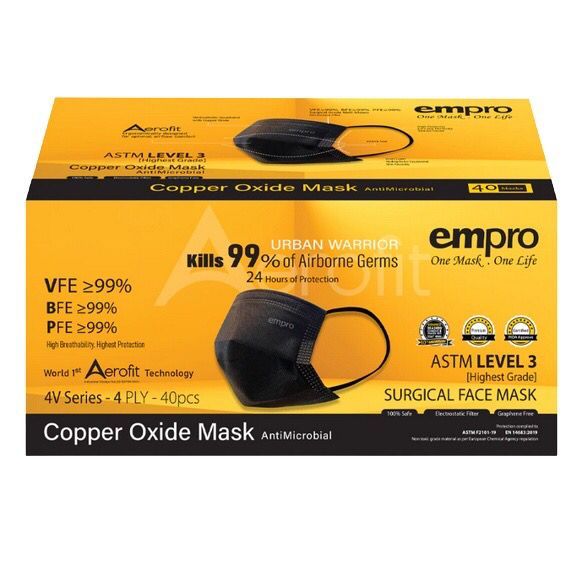 EMPRO COPPER OXIDE MASK 4 PLY [4V SERIES] 40PCS/Box URBAN WARRIOR Lazada