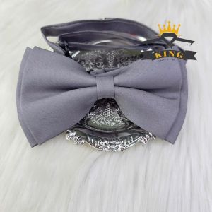Nơ đeo cổ nam chú rể dự tiệc King caravat dây đeo thun móc cài 2 lớp form cứng X05